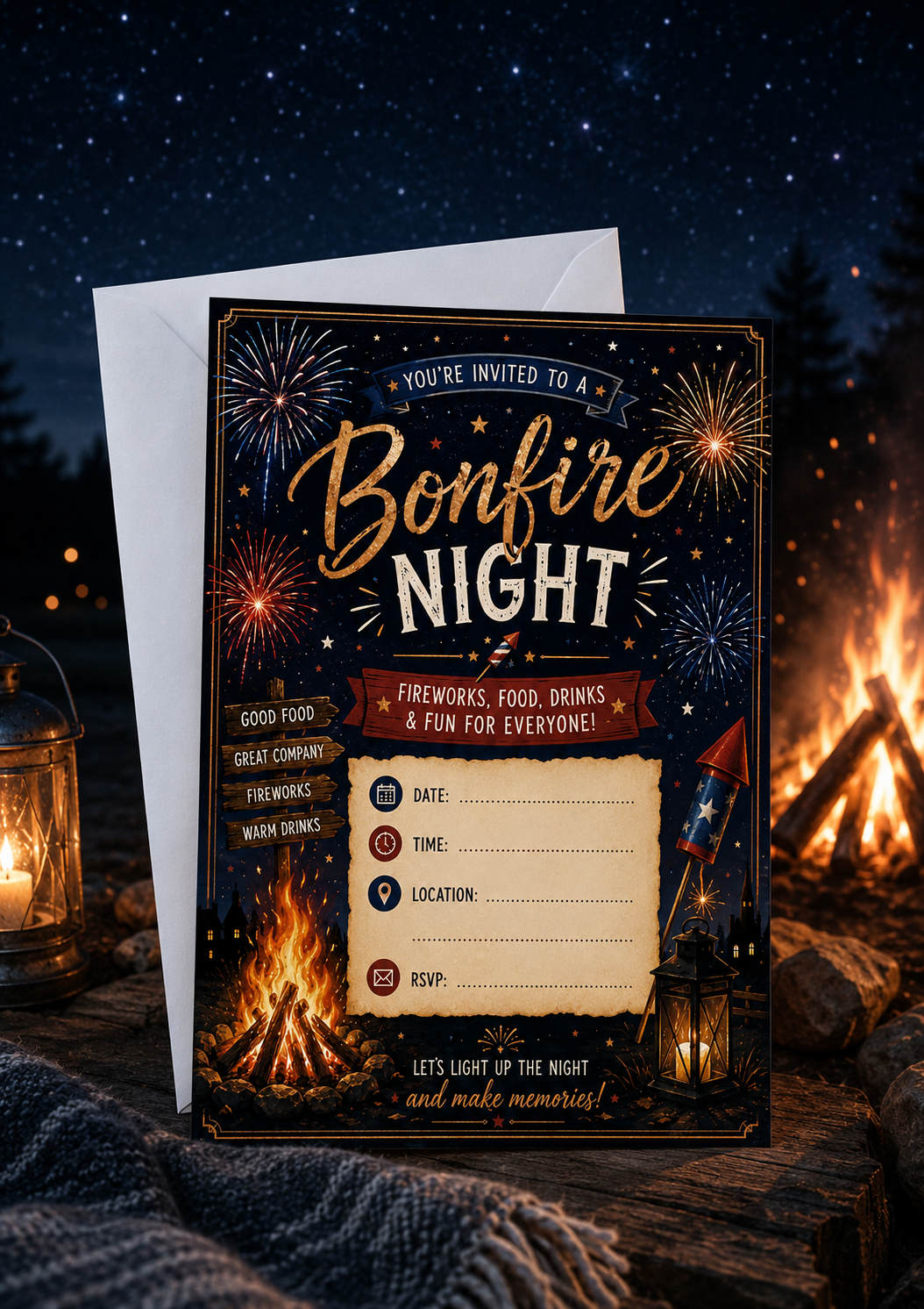 Bonfire Night Invitations