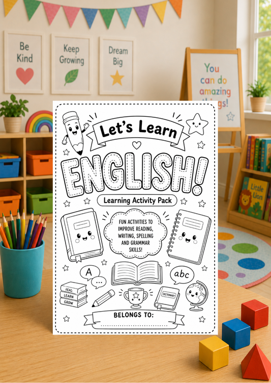 Children's Learning Activity Pack - English (AP0004) *DIGITAL DOWNLOAD*