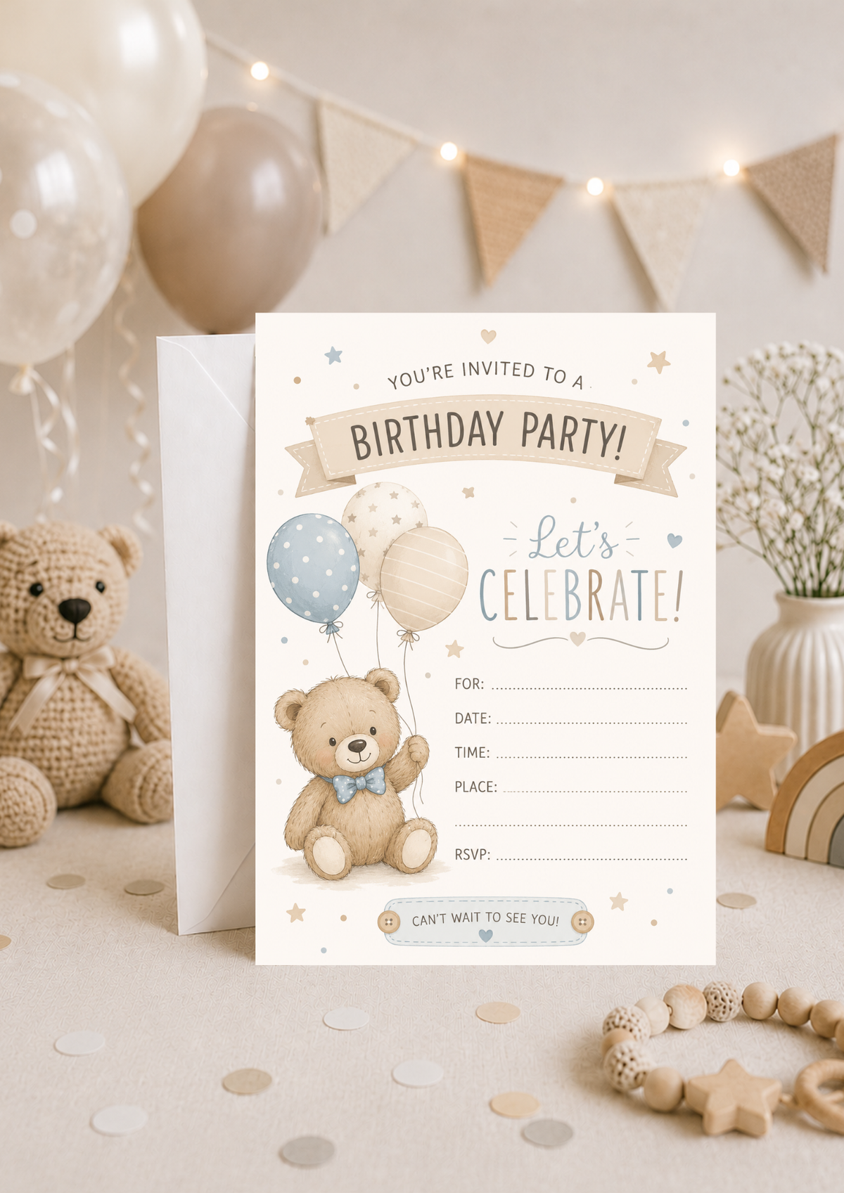 Birthday Party Invitation - Baby Boy (BI0001)