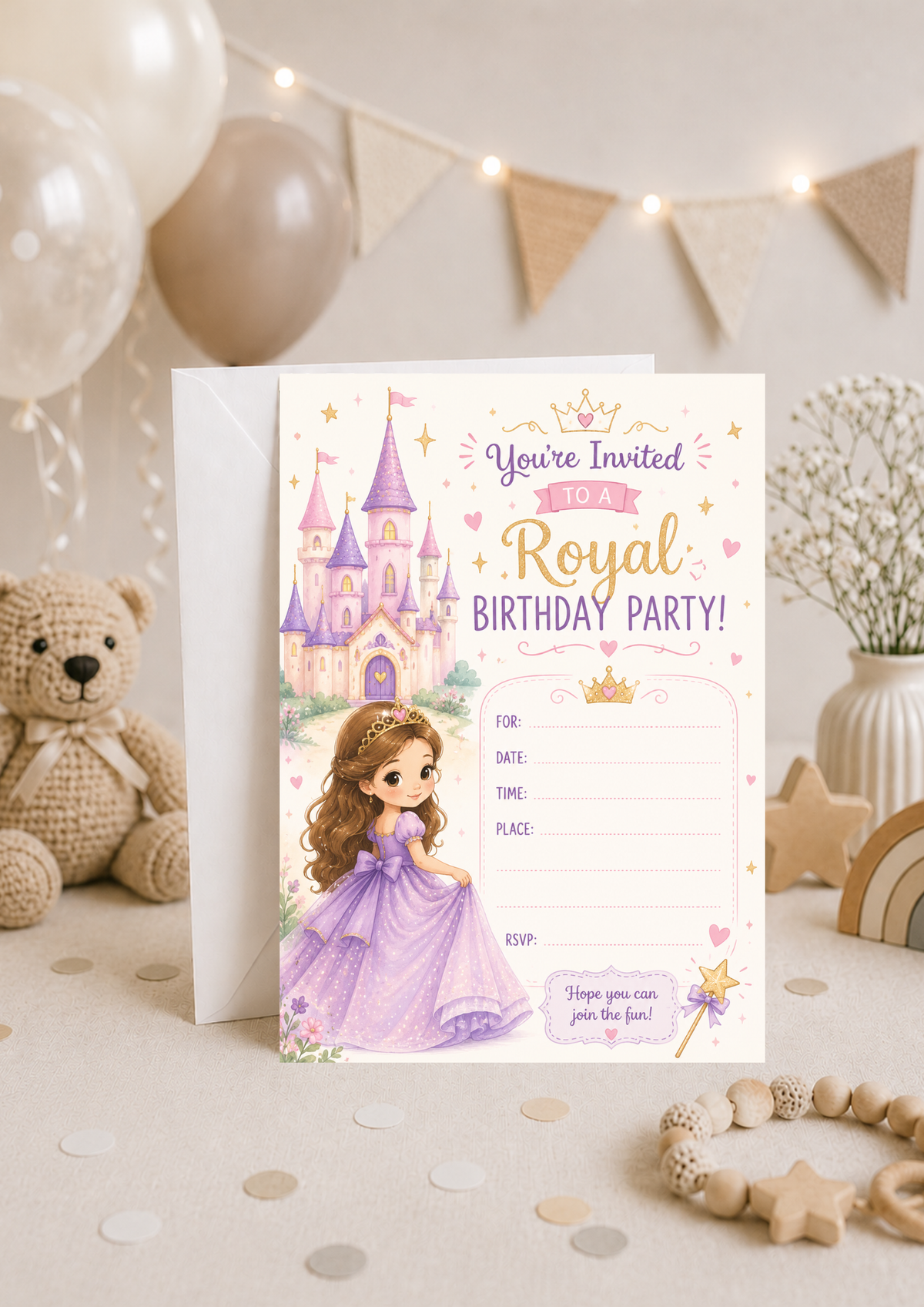 Birthday Party Invitation - Little Princess (BI0003) *DIGITAL DOWNLOAD*