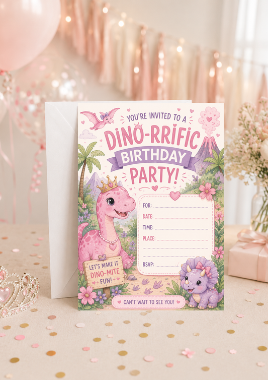 Birthday Party Invitation - Dino-riffic (BI0006)