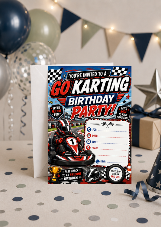 Birthday Party Invitation - Karting (BI0007)