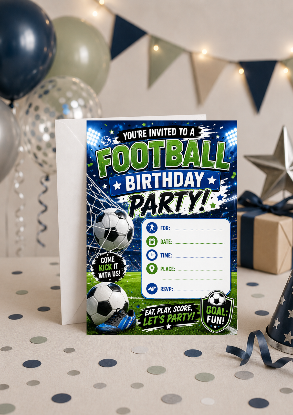 Birthday Party Invitation - Football (BI0010)
