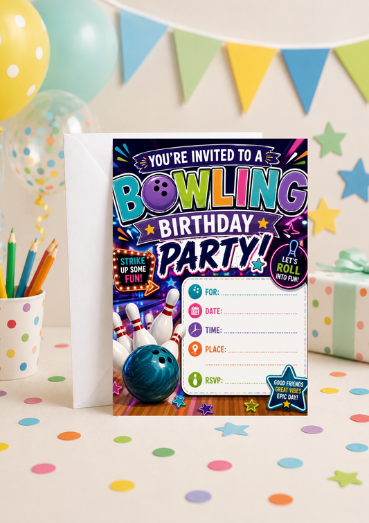 Birthday Party Invitation - Bowling (BI0015)