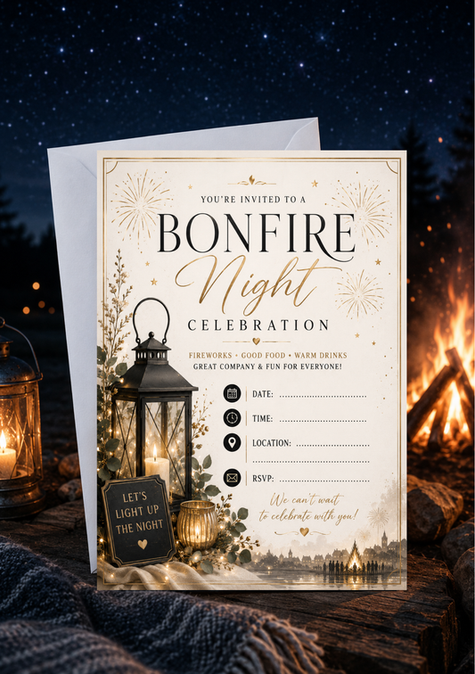 Bonfire Night Invitation - Lantern (BNI0003) *DIGITAL DOWNLOAD*