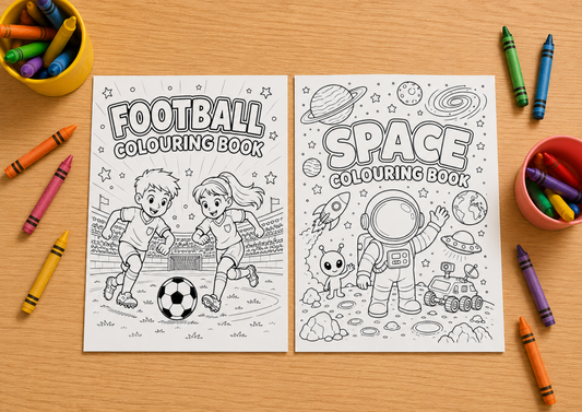 Children's Colouring Pack - Space & Football 2 in 1 (CB0001) *DIGITAL DOWNLOAD*