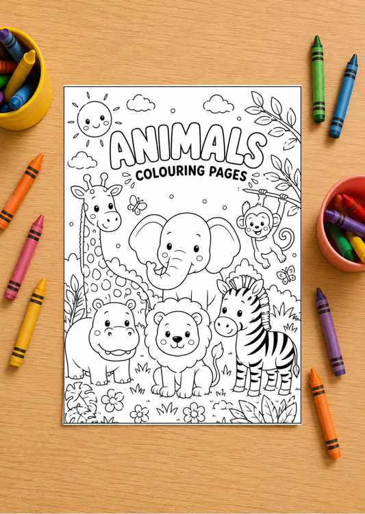 Children's Colouring Pack - Animals (CB0003) *DIGITAL DOWNLOAD*