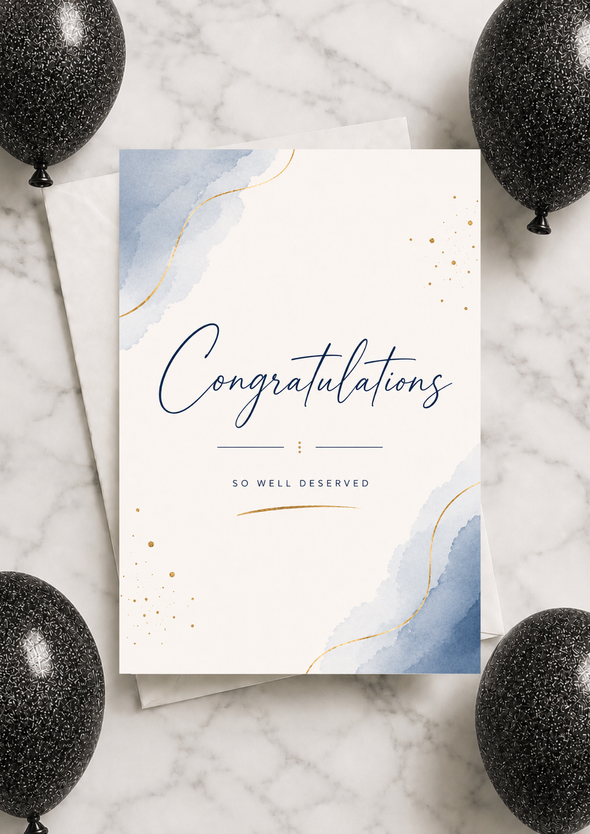 Congratulations Card - Blue & Gold (CC0003)