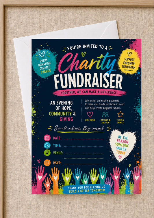 Charity Fundraiser Invitation - Fun (CFI0004) *DIGITAL DOWNLOAD*