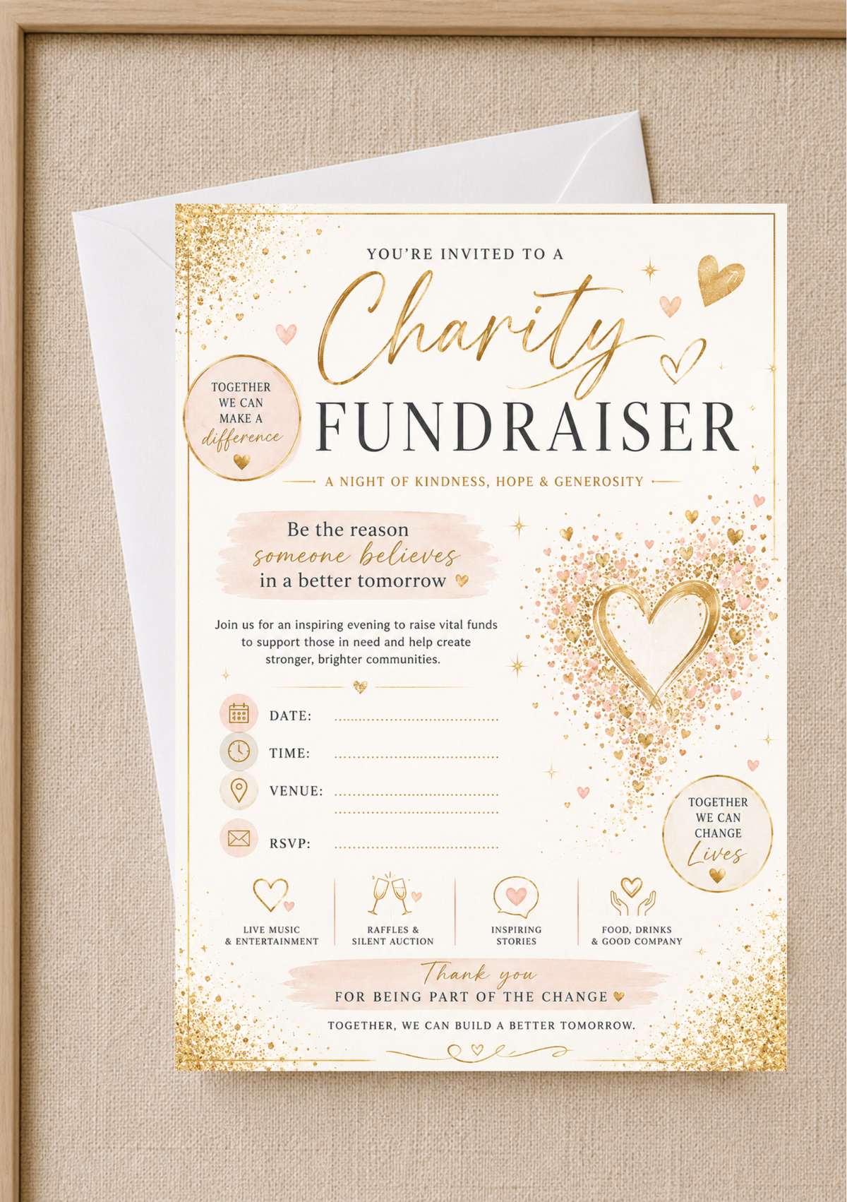 Charity Fundraiser Invitation - Glitter (CFI0003)
