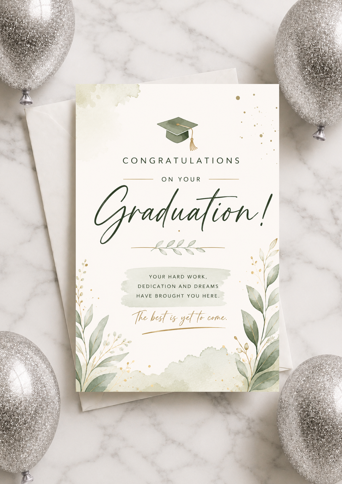 Graduation Celebration Card - Green Leaves (CGC0002)