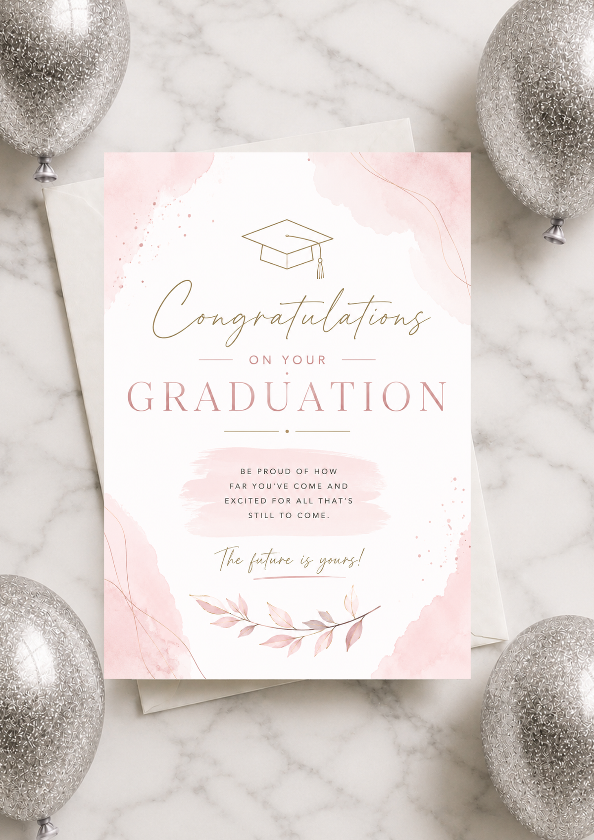 Graduation Celebration Card - Pink & Gold (CGC0004)