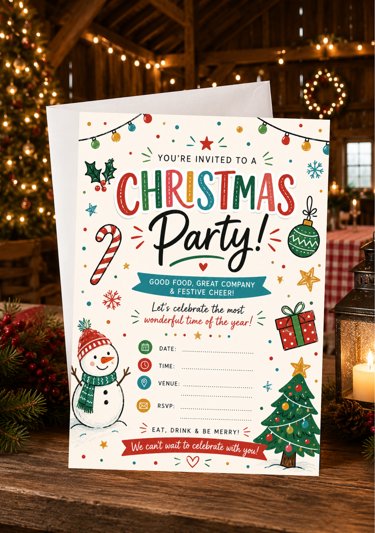 Christmas Party Invitation - Snowman (CPI0004)
