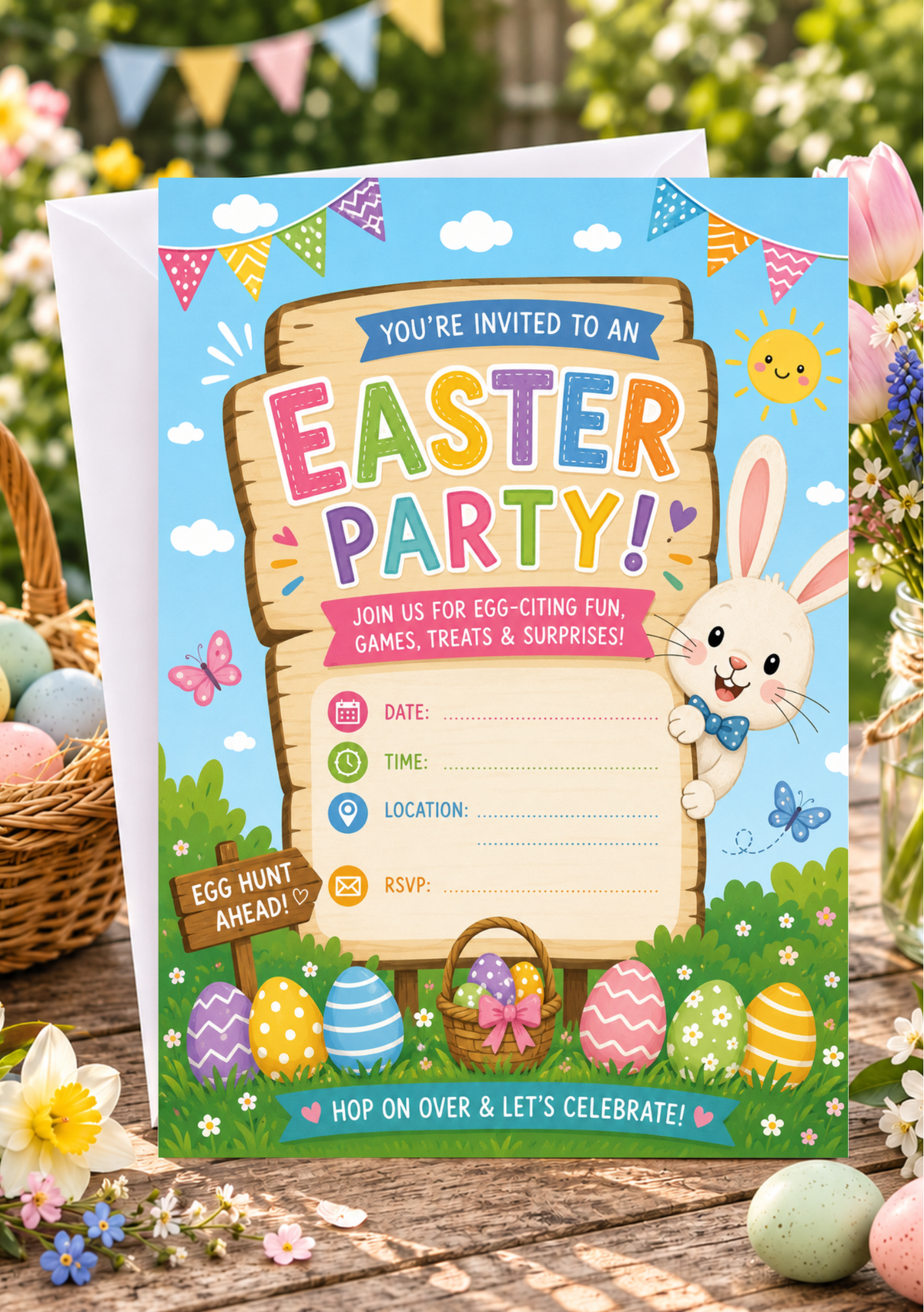 Easter Party Invitation - Bunny (EPI0002)
