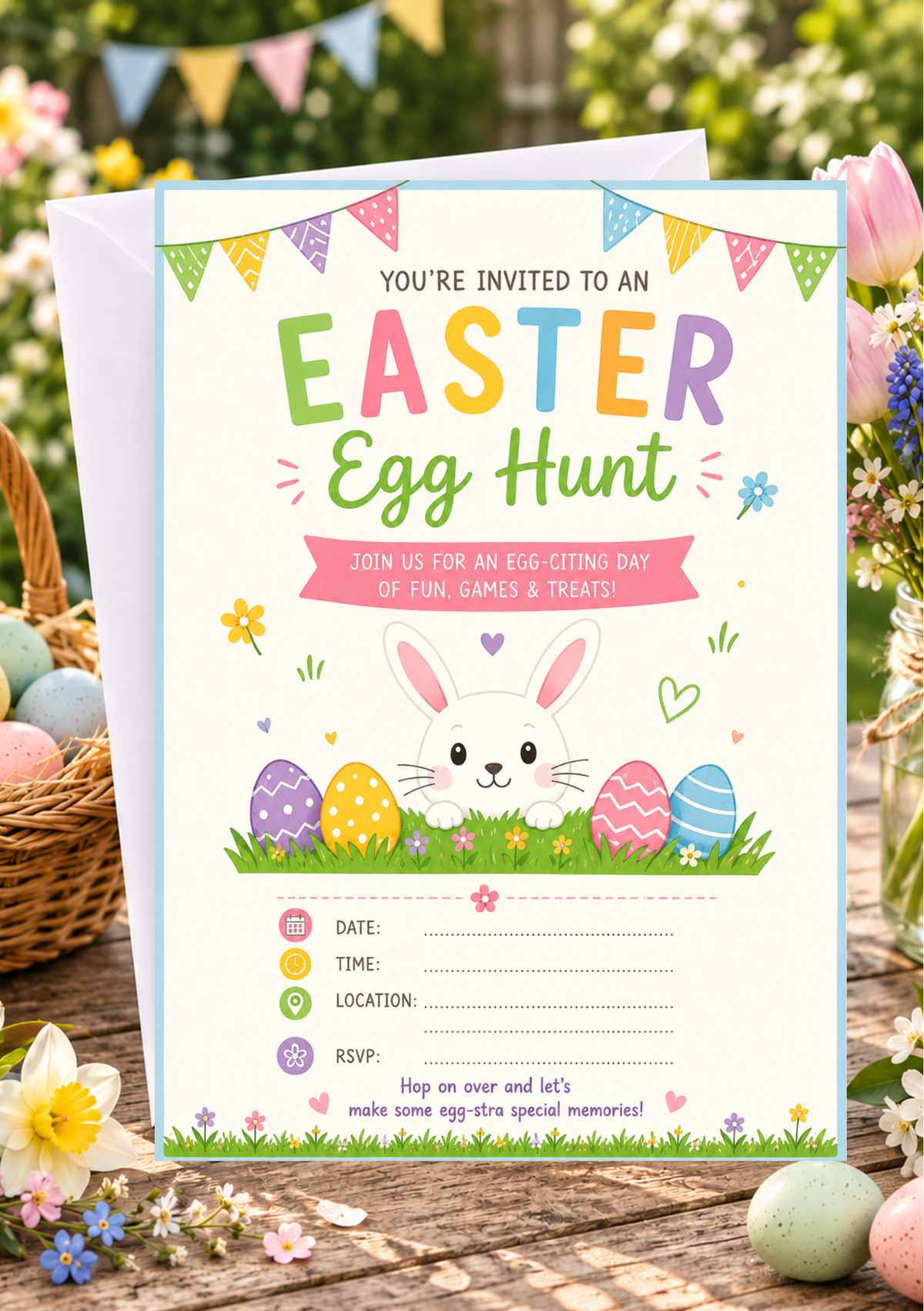 Easter Party Invitation - Egg Hunt (EPI0005)