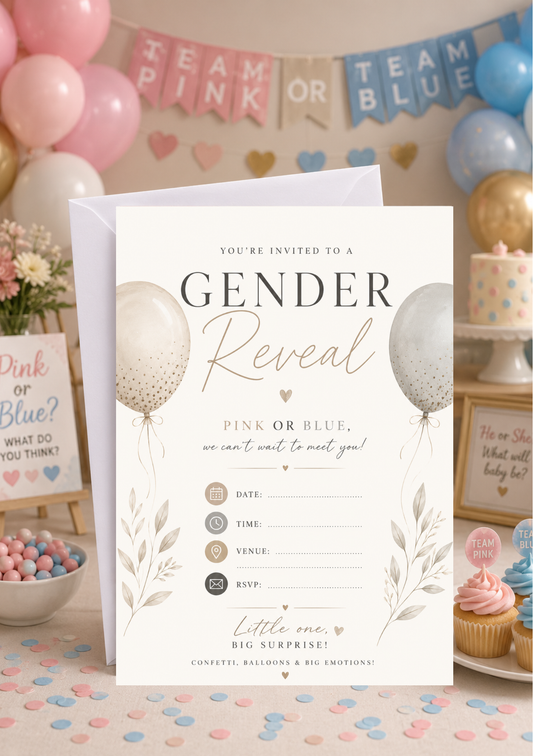 Gender Reveal - Subtle Pink & Blue (GR0002) *DIGITAL DOWNLOAD*