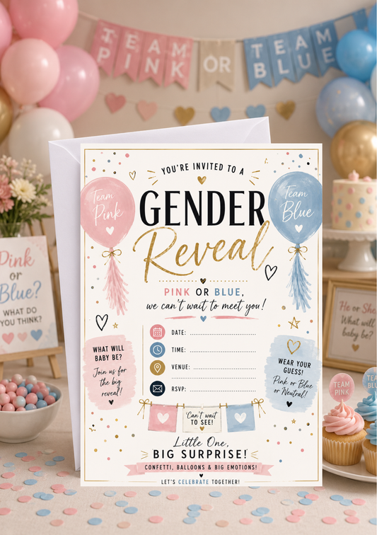 Gender Reveal - Pink & Blue (GR0005) *DIGITAL DOWNLOAD*