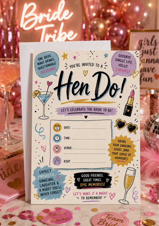 Hen Do Invitation - Party (HD0001) *DIGITAL DOWNLOAD*