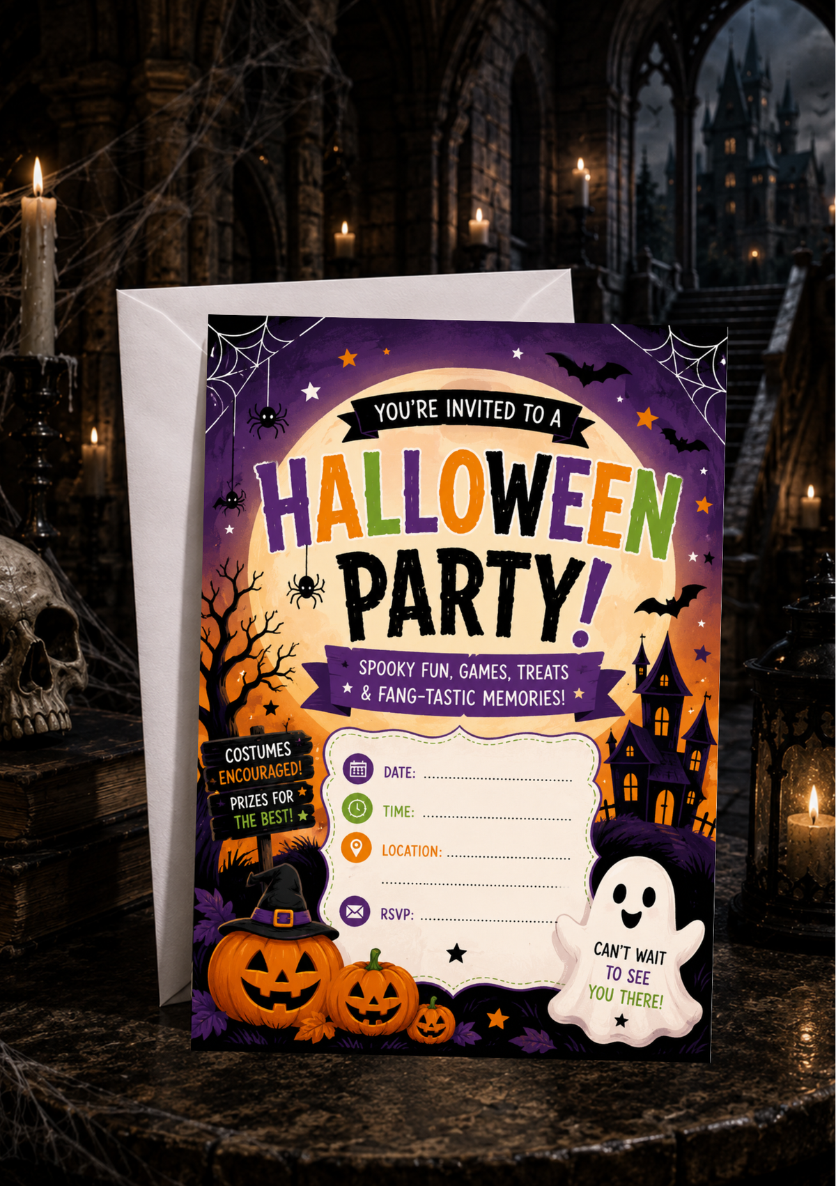 Halloween Party Invitation - Cobwebs (HPI0005)
