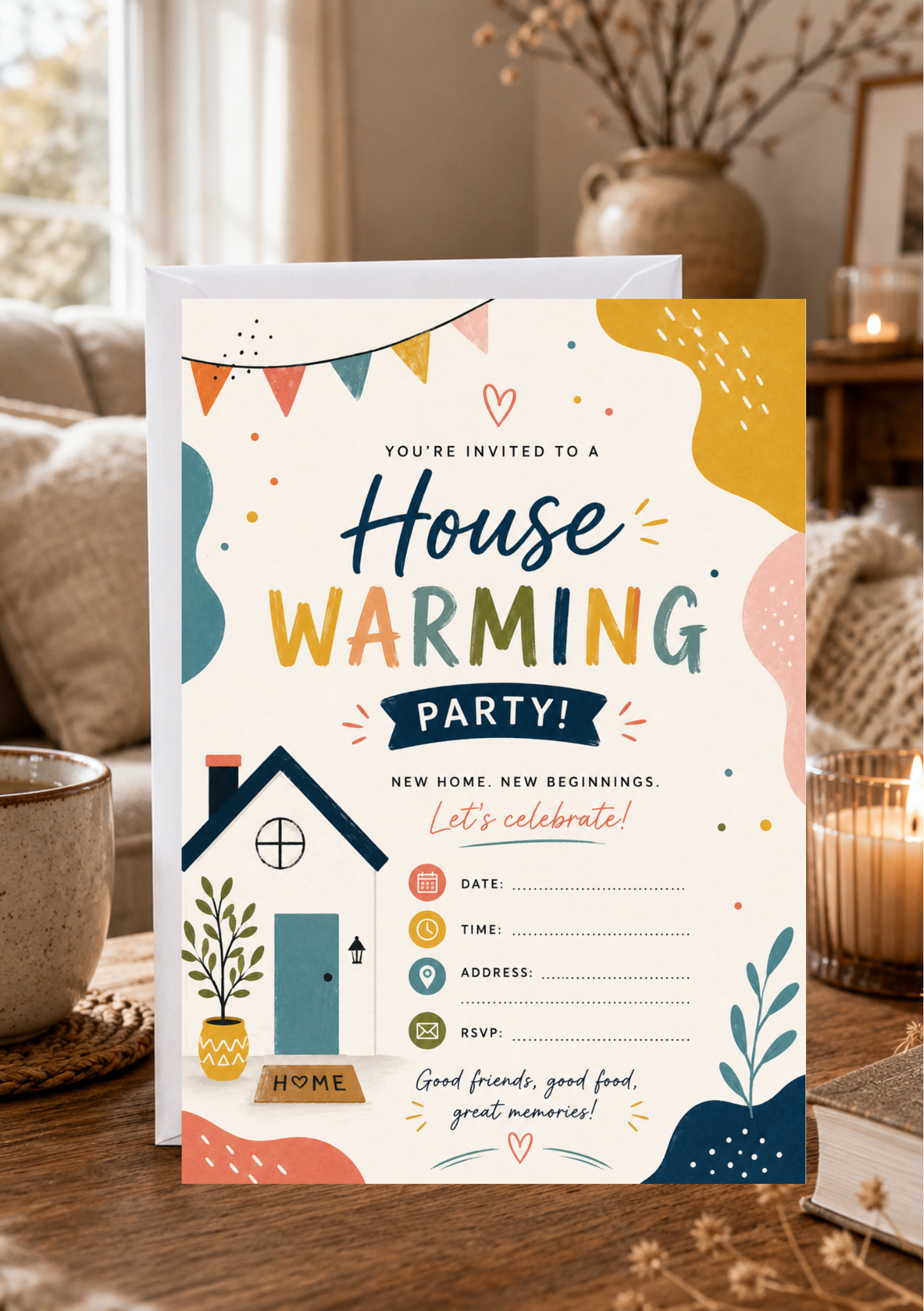 House Warming Invitation - Colourful (HW0002)