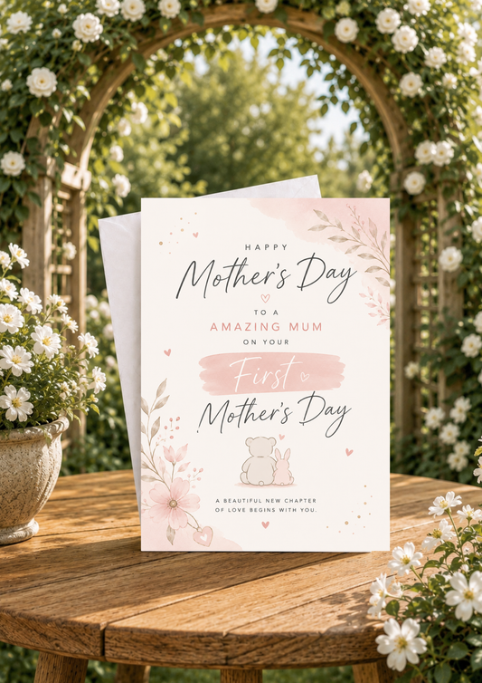 Mothers Day Card - First Mothers Day Pink (MD0001)