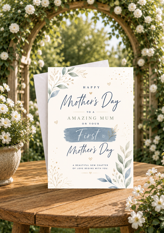 Mothers Day Card - First Mothers Day Blue (MD0002)