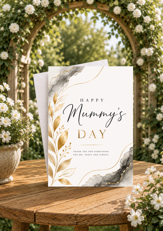 Mothers Day Card - Gold Leaves (MD0004)