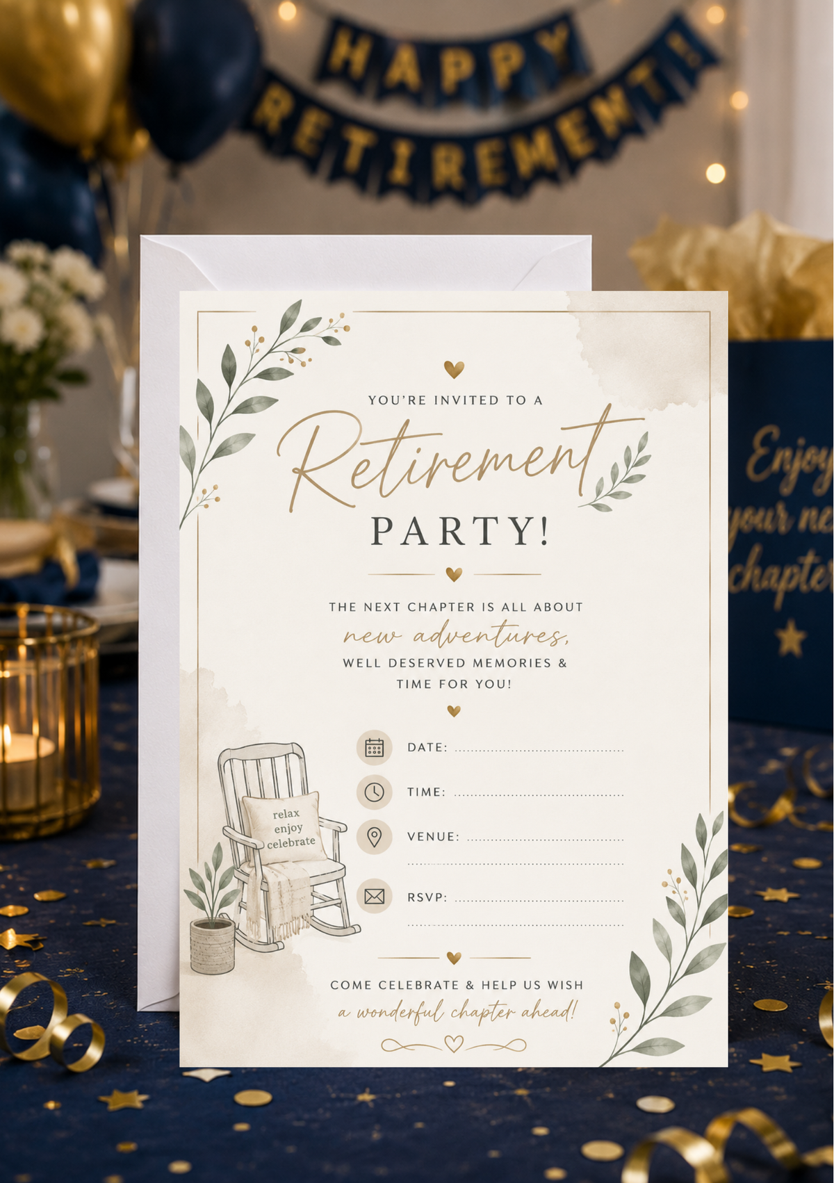 Retirement Party Invitation - Peaceful (RP0004)