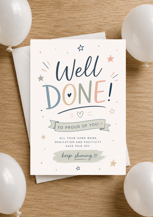Well Done Card - Soft Colours (WD0001)