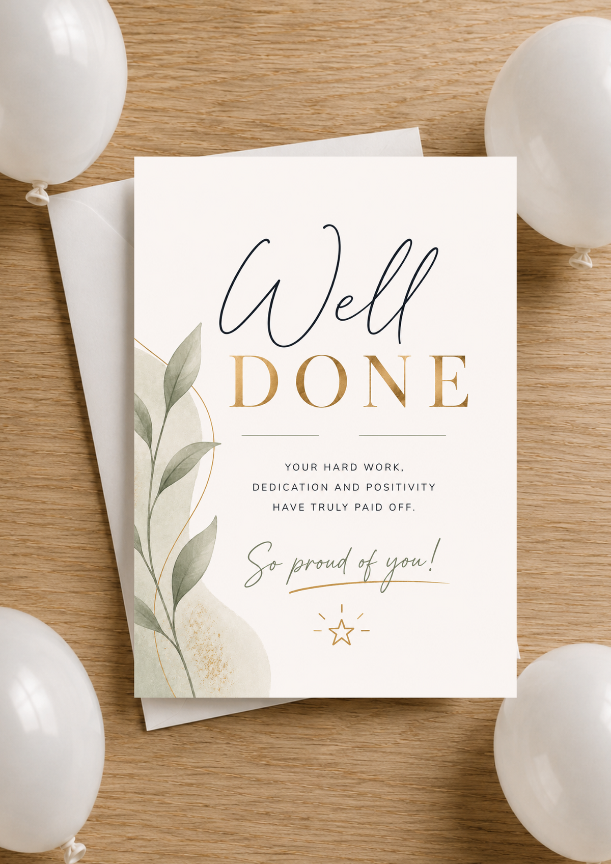 Well Done Card - Green & Gold (WD0002)