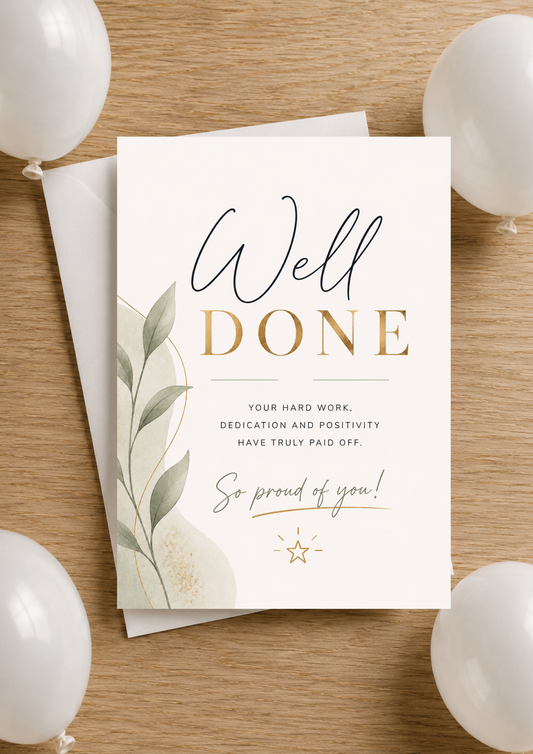 Well Done Card - Green & Gold (WD0002)