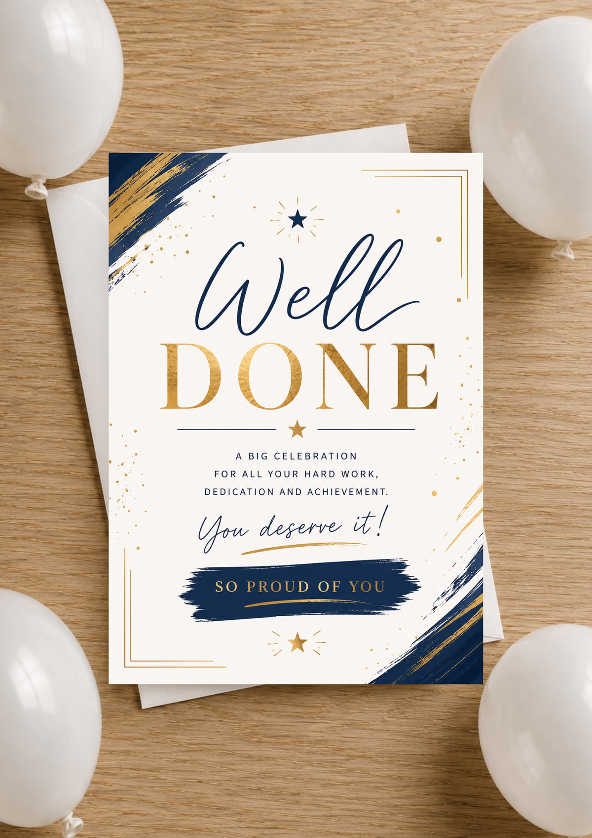 Well Done Card - Navy & Gold (WD0003)