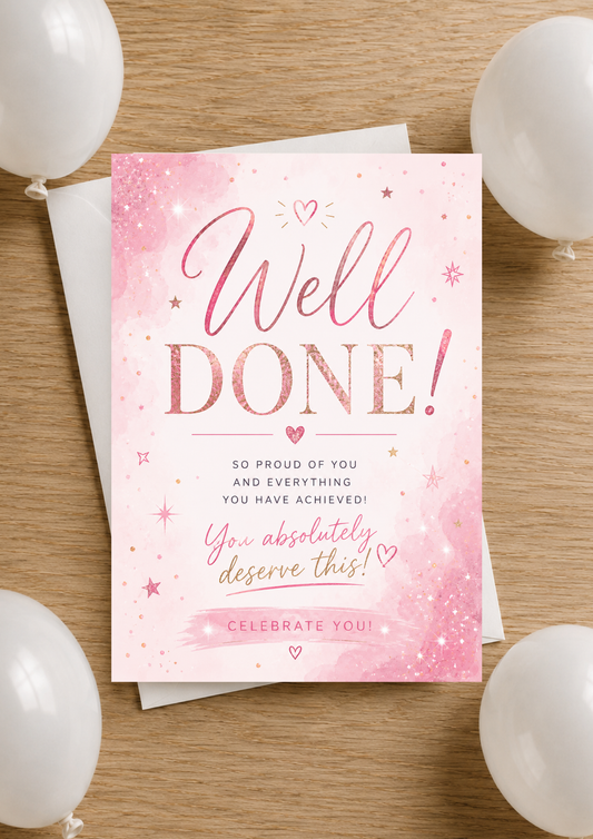 Well Done Card - All Pink (WD0004)