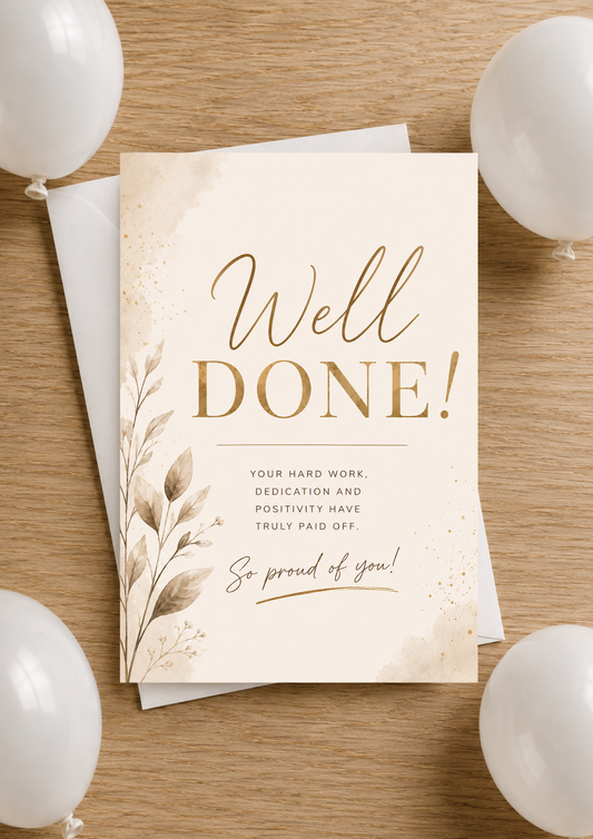 Well Done Card - All Gold (WD0005)