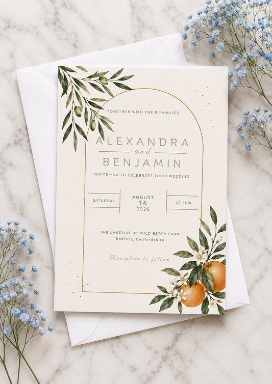 Wedding Invitation - Summer Breeze (WI0002) *DIGITAL DOWNLOAD*