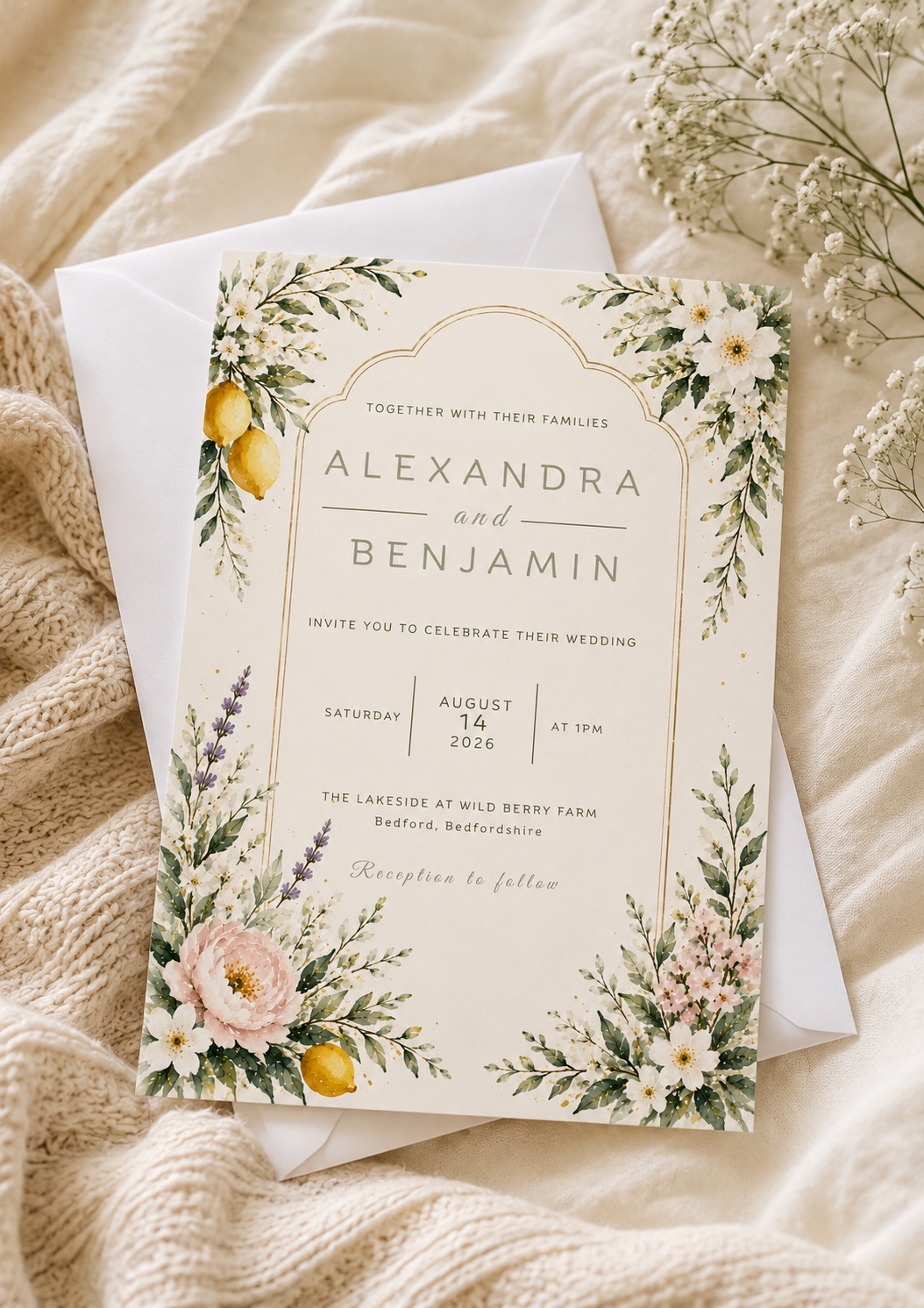 Wedding Invitation - Summer Fruits (WI0003) *DIGITAL DOWNLOAD*