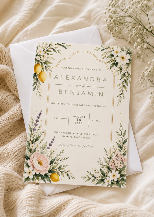 Wedding Invitation - Summer Fruits (WI0003) *DIGITAL DOWNLOAD*