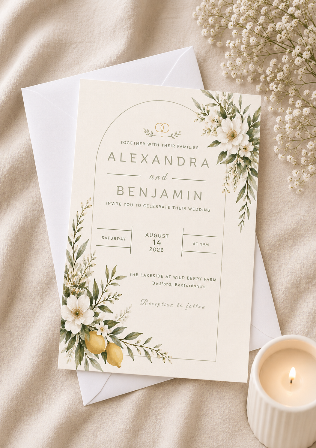 Wedding Invitation - Dreaming Of Summer (WI0005) *DIGITAL DOWNLOAD*