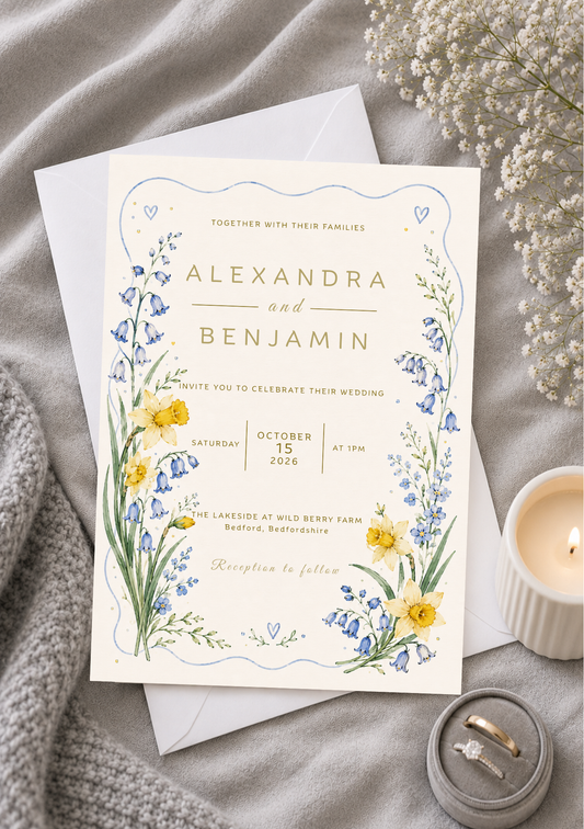 Wedding Invitation - Wild Flowers (WI0009) *DIGITAL DOWNLOAD*
