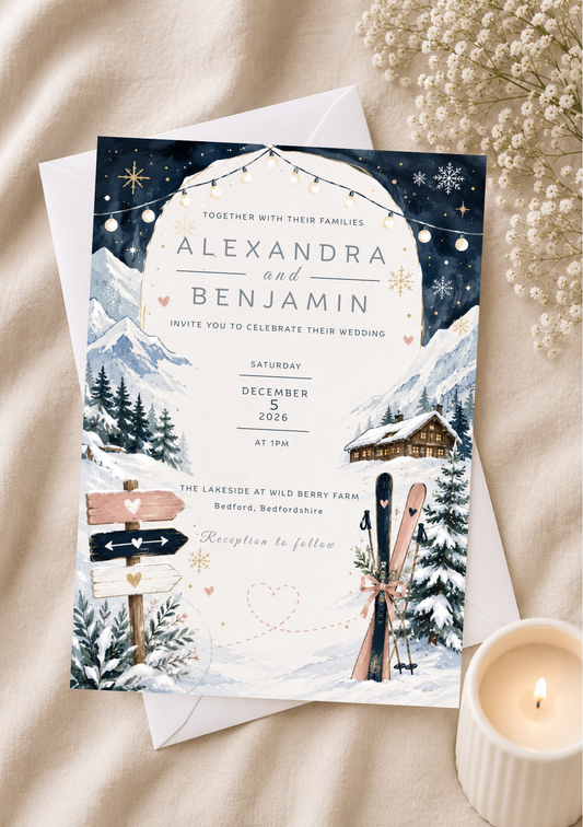 Wedding Invitation - Winter Wonderland (WI0015) *DIGITAL DOWNLOAD*