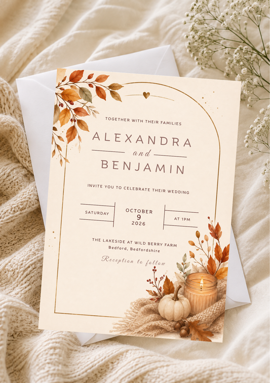 Wedding Invitation - Cosy Candle (WI0018) *DIGITAL DOWNLOAD*