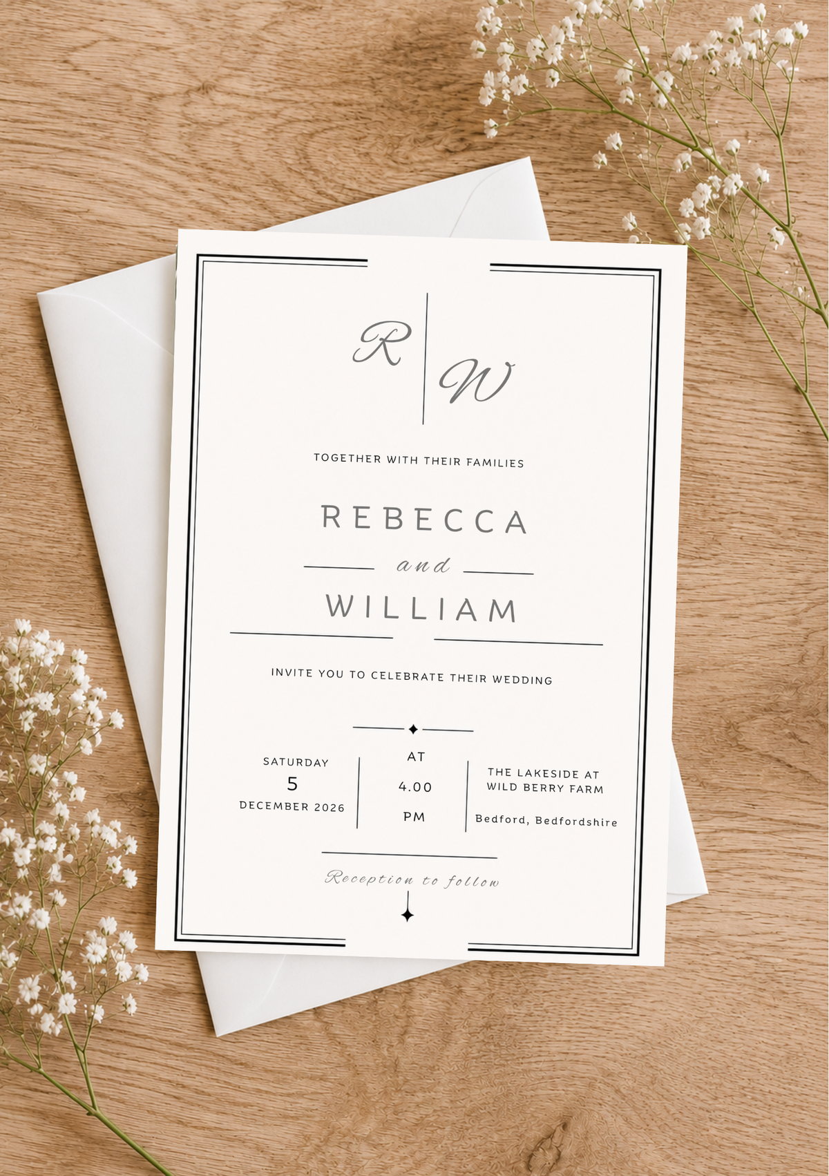 Wedding Invitation - Minimalistic *DIGITAL DOWNLOAD*