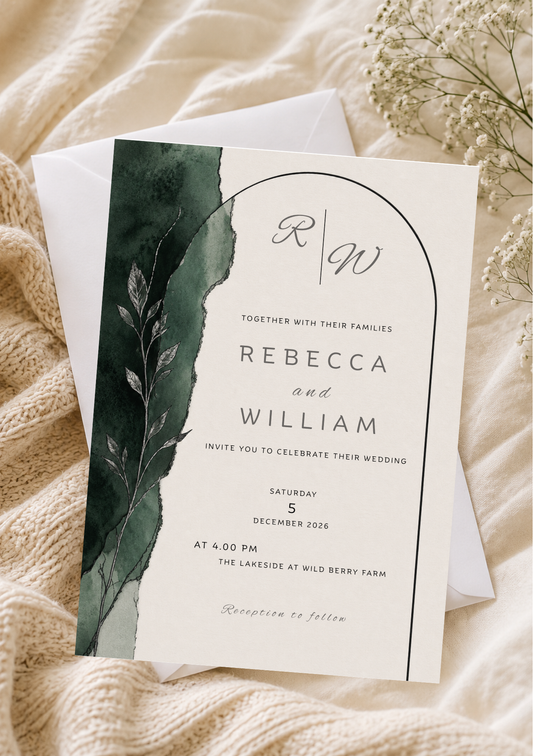 Wedding Invitation - Leaves *DIGITAL DOWNLOAD*