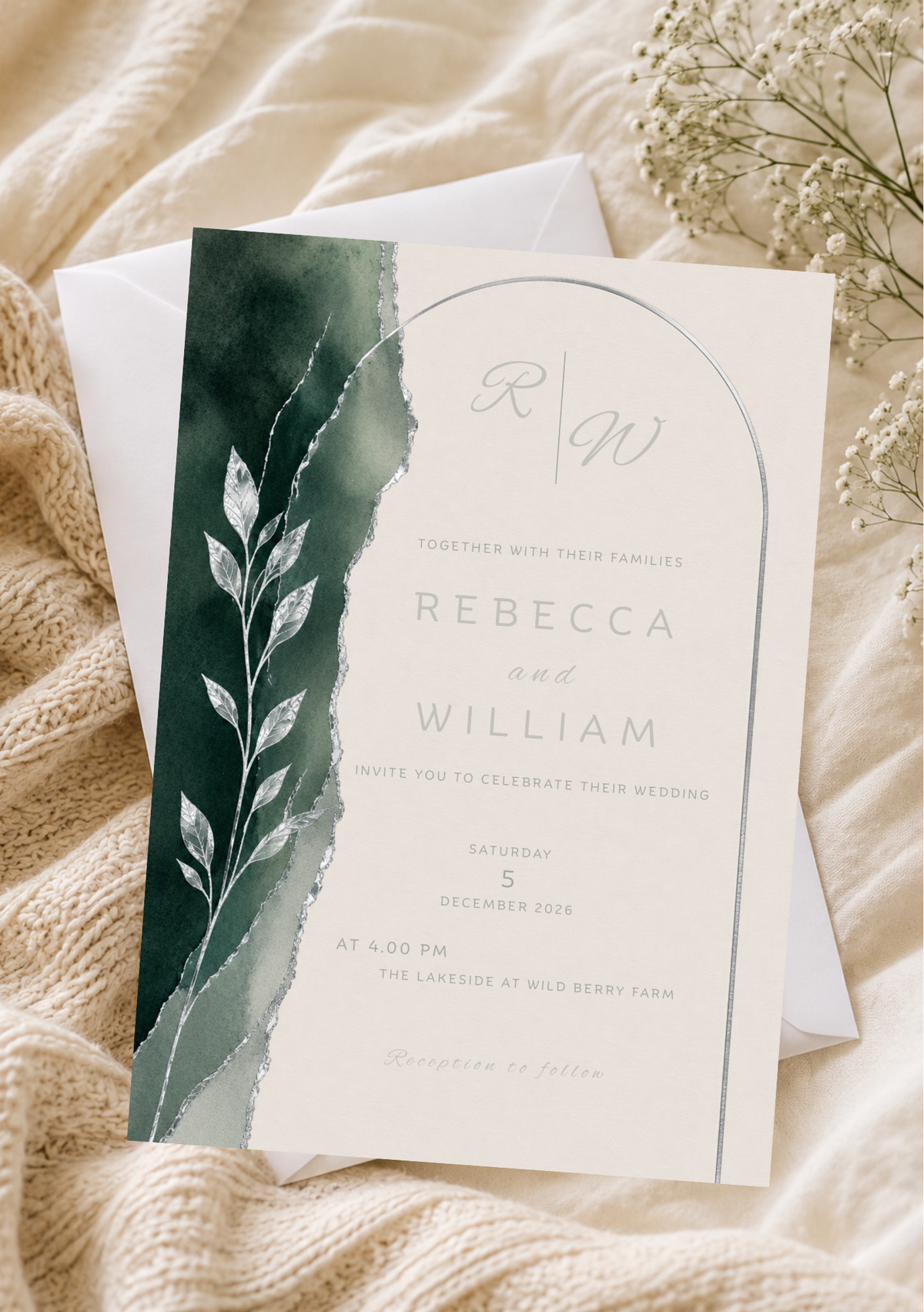Wedding Invitation - Leaves *DIGITAL DOWNLOAD*