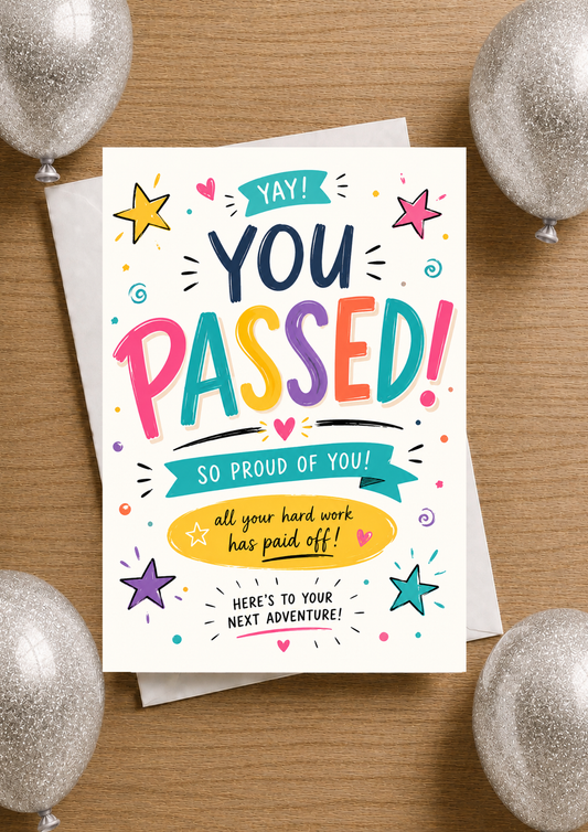 You Passed Card - Colourful (YP0005)